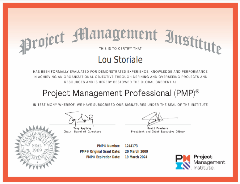 website project manager pmp certified
